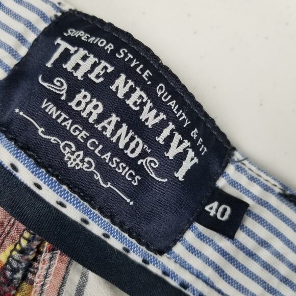 The New Ivy Retro Blue Red Yellow Plaid Shorts Size 40 - Picture 4 of 4